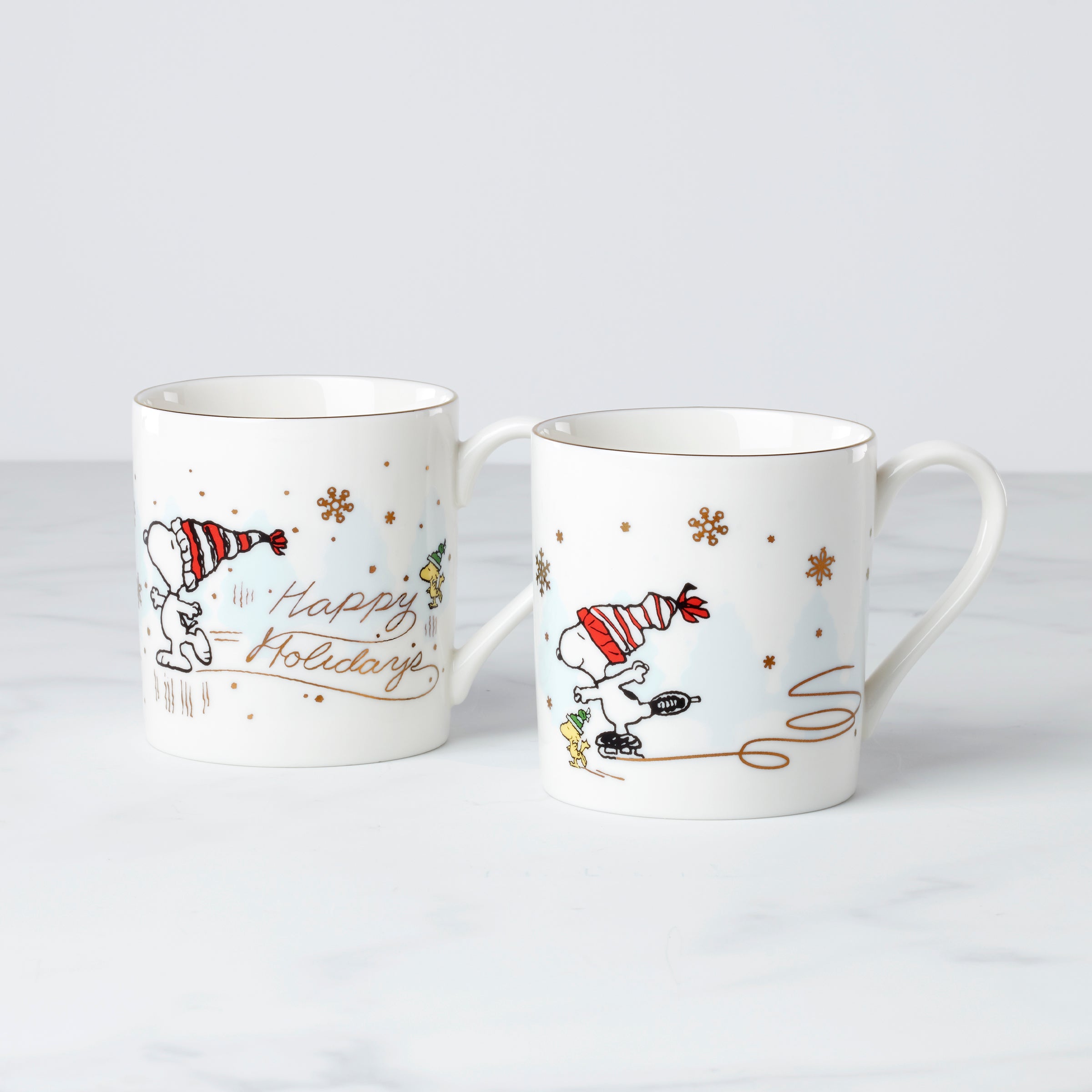 Snoopy Skating Mugs - Set of 2