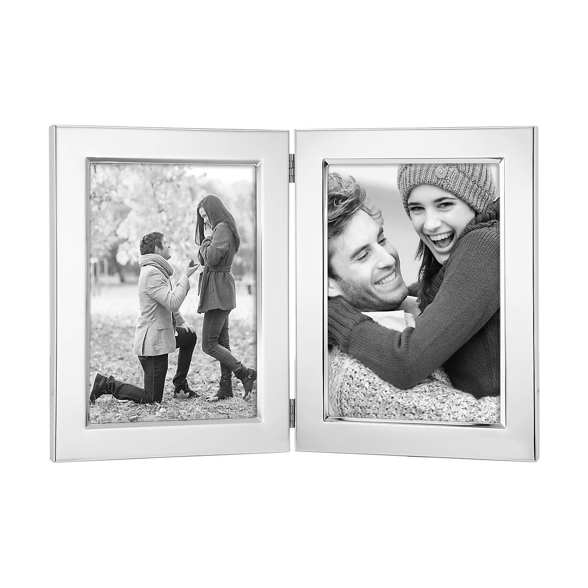 "Classic Silverplate 5"" x 7"" Double Photo Frame"
