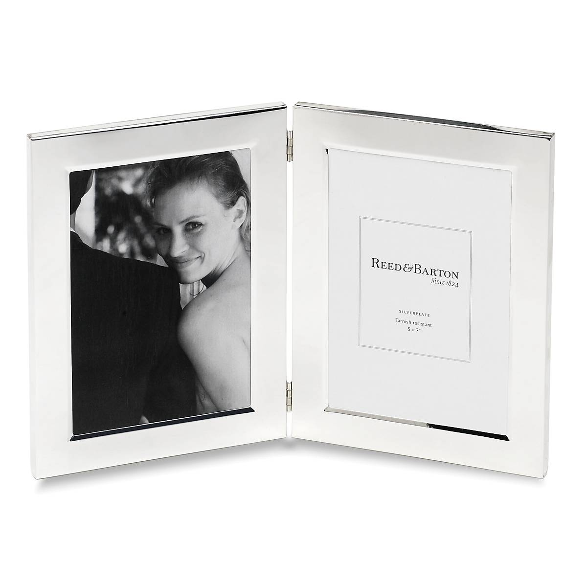 "Classic Silverplate 5"" x 7"" Double Photo Frame"