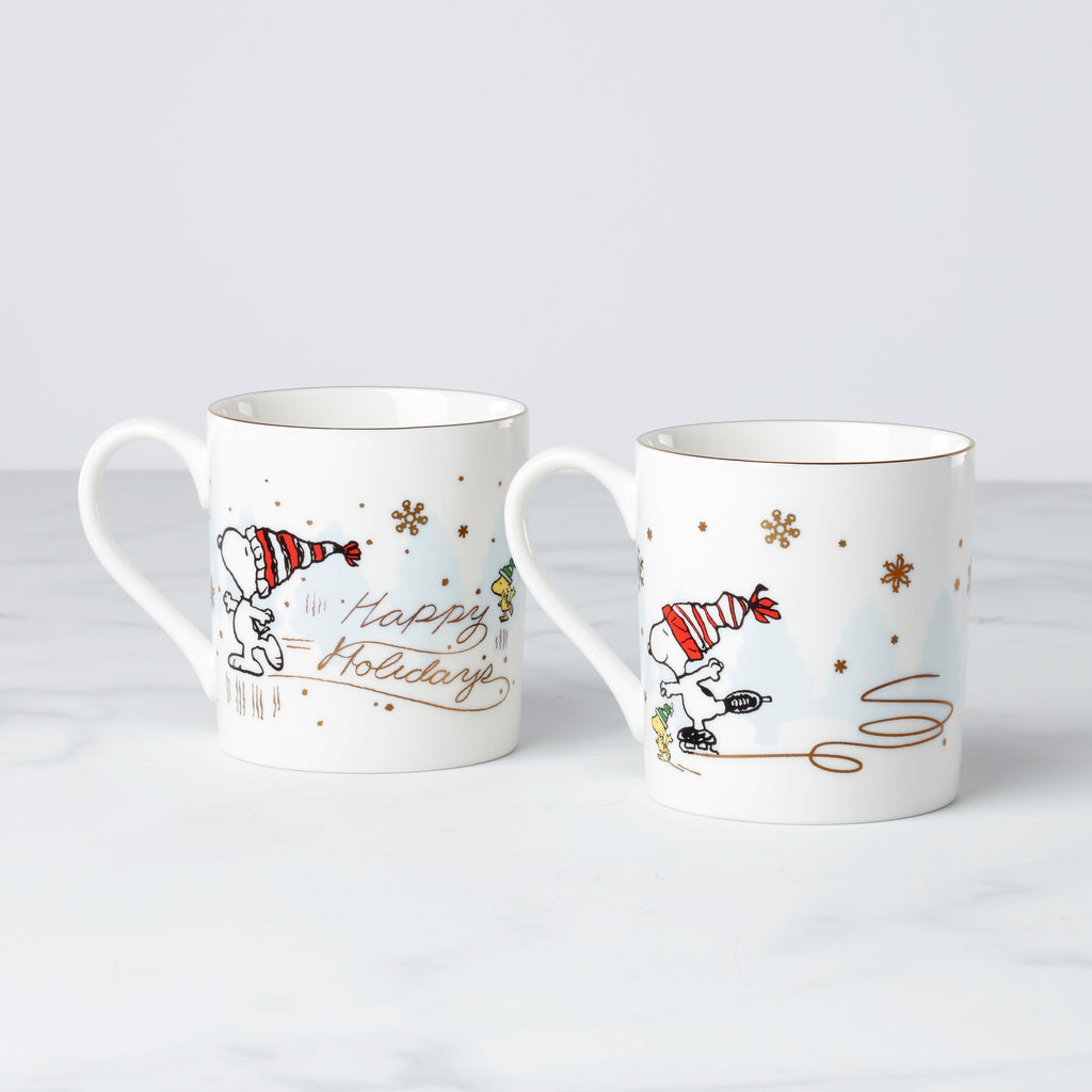 Snoopy Skating Mugs - Set of 2