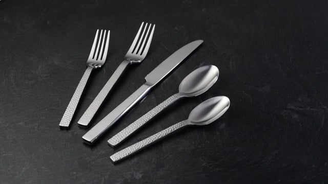 Chefs Table Hammered 45 Piece Flatware Set