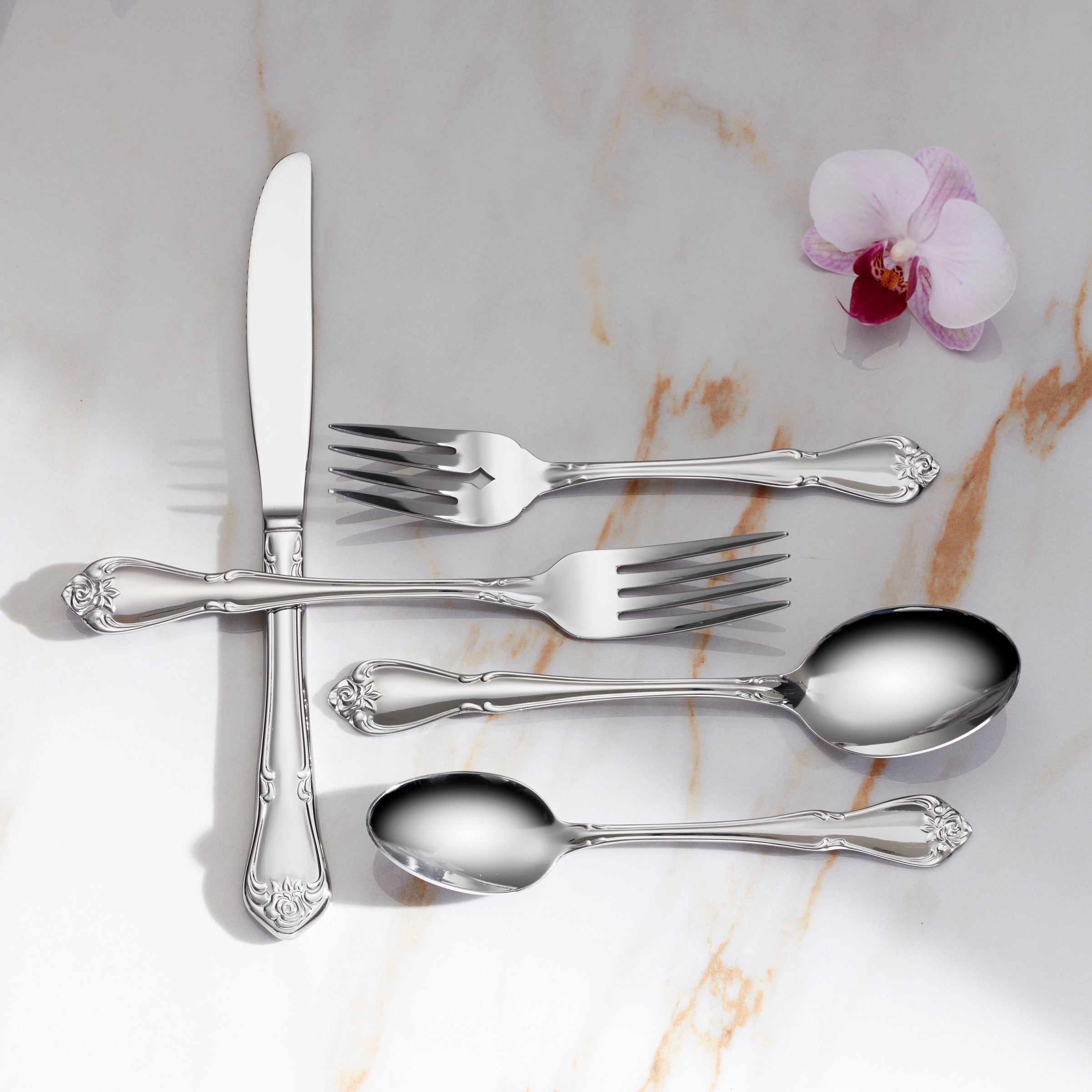 True Rose 20 Piece Flatware Set