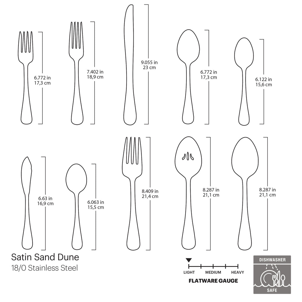 Satin Sand Dune 45 Piece Flatware Set