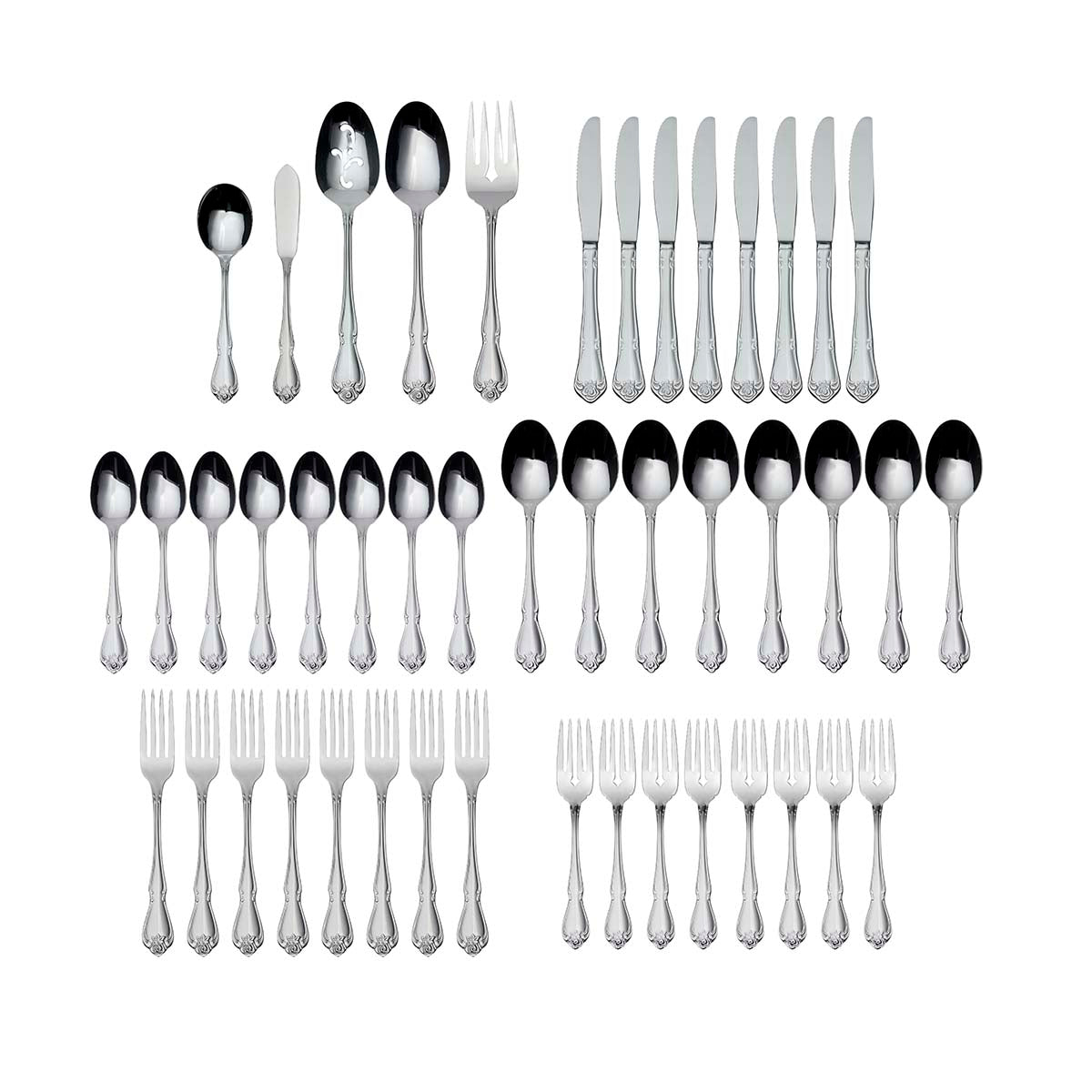 True Rose 45 Piece Flatware Set