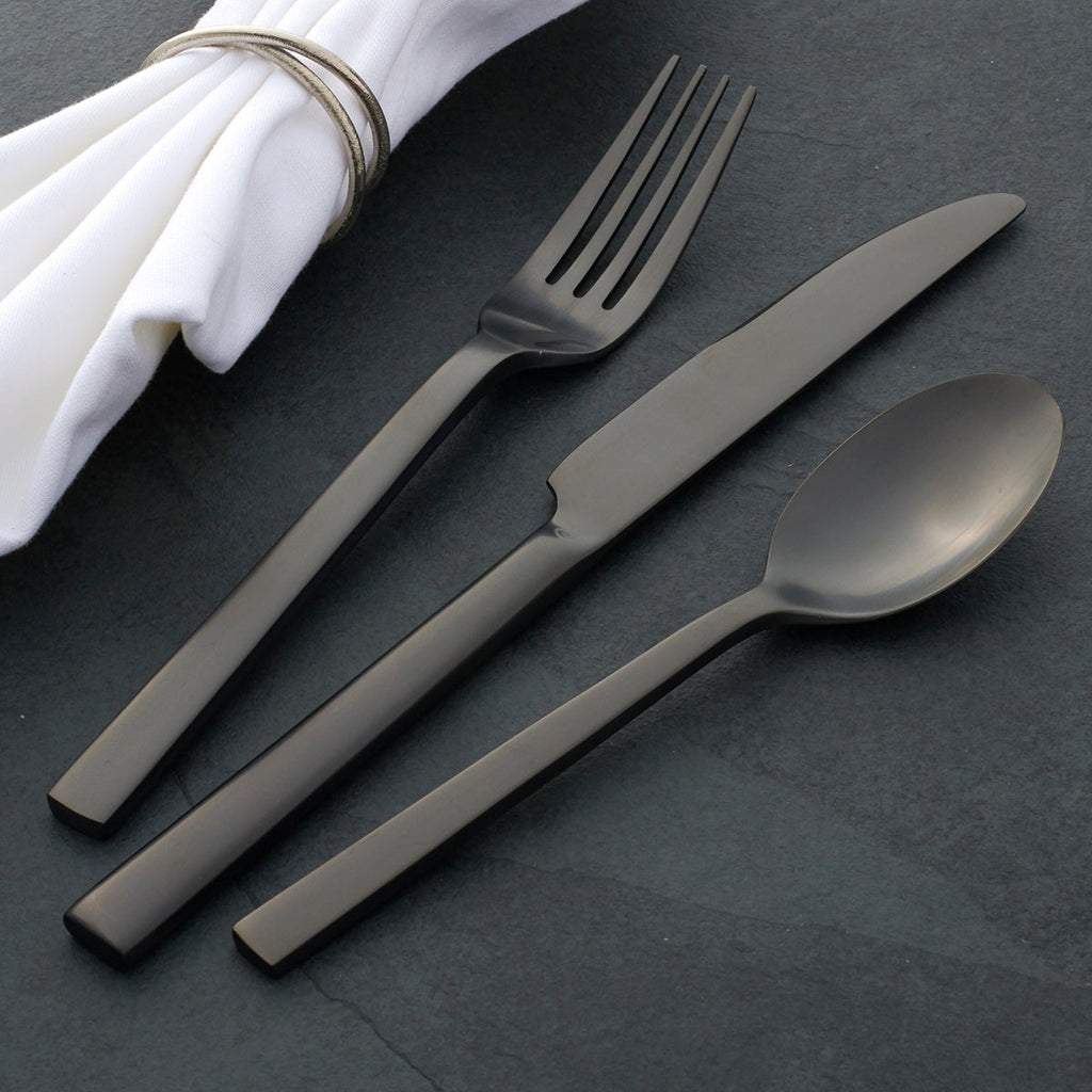 Chefs Table Midnight Matte 20 Piece Flatware Set