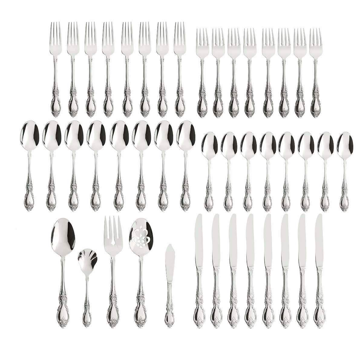 Louisiana 18/8 45 Piece Flatware Set