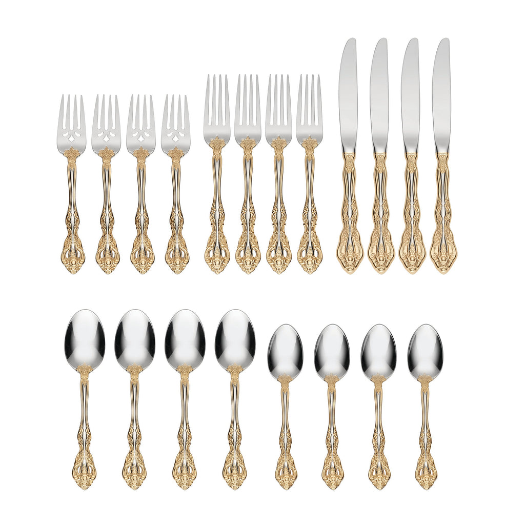 Golden Michelangelo 20 Piece Flatware Set