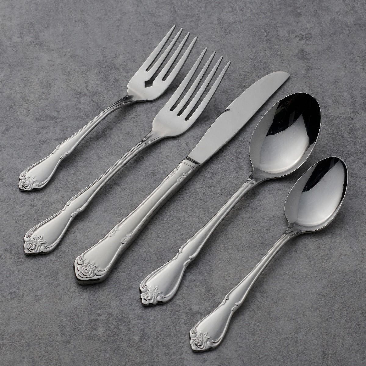 True Rose 45 Piece Flatware Set
